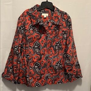 Appleseed's Vibrant Paisley 100% Cotton women’s jacket. USED Size 2X beautiful